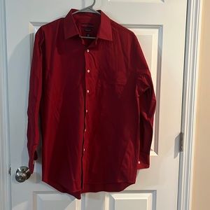 Red button down shirt